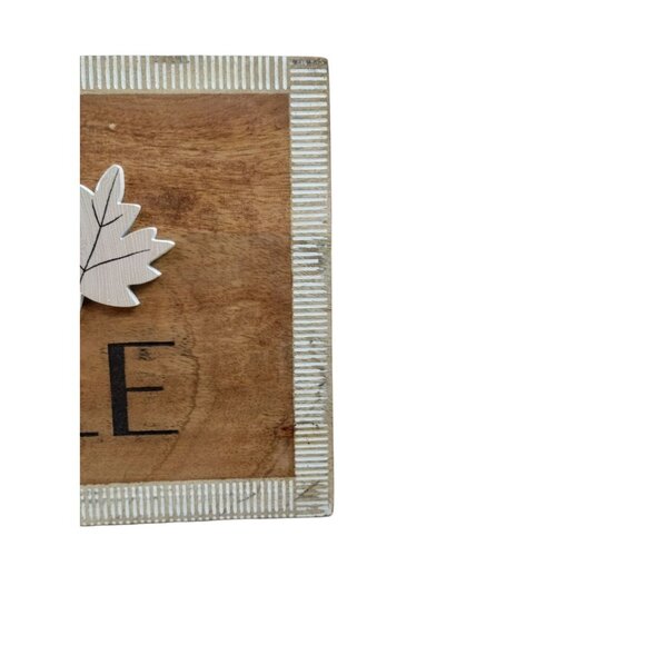 Place and Time Simple Things Stay Awhile with Maple Leaf Wooden Sign 12 x 7 Inch - Picture 3 of 5